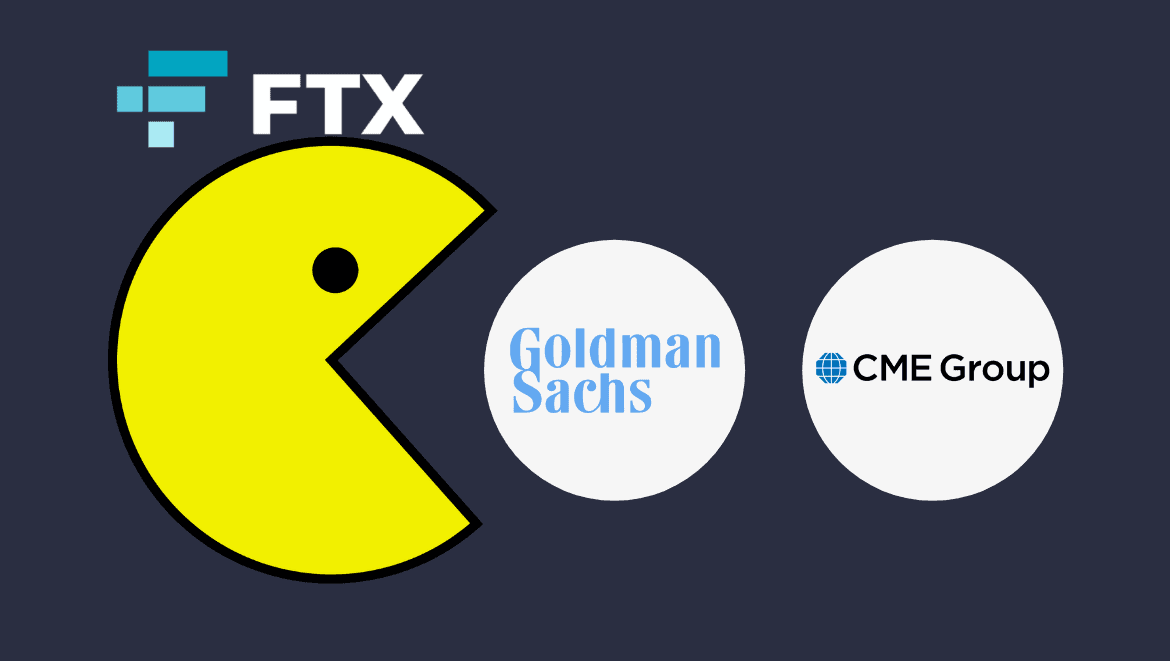 CEO FTX заинтересован в Goldman Sachs и CME Group. Заглавный коллаж новости.