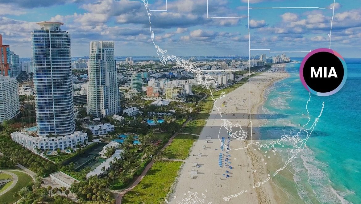 Майами запустит собственную криптовалюту MiamiCoin. Заглавный коллаж новости.