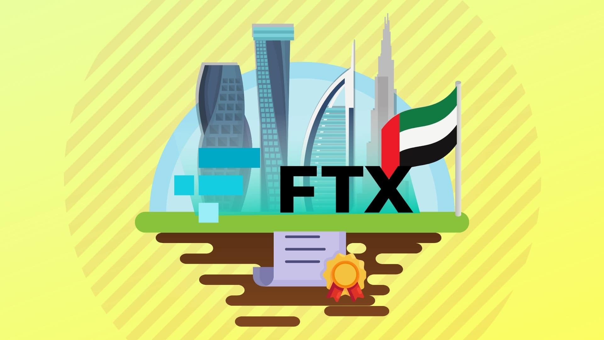 FTX Europe стала первой криптобиржей с лицензией в Дубае. Заглавный коллаж новости.