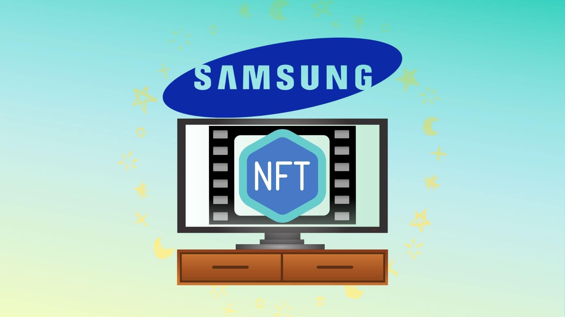 Samsung и Nifty Gateway разрабатывают “первую в мире” Smart TV NFT-платформу. Заглавный коллаж новости.