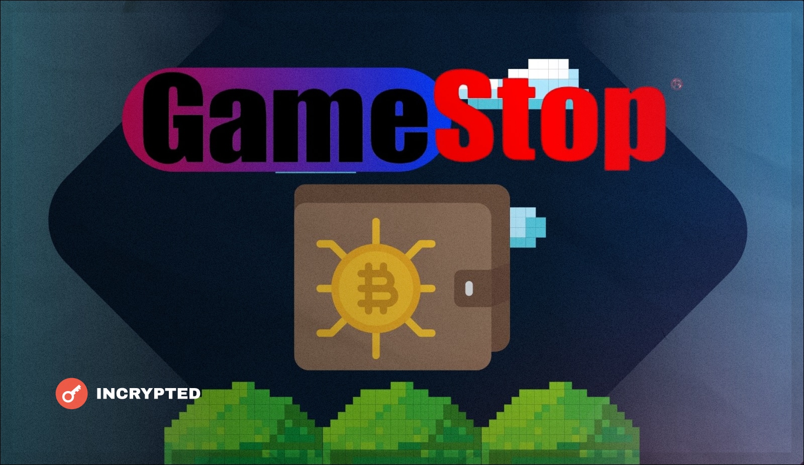 GameStop представил собственный криптокошелек, аналог MetaMask. Заглавный коллаж новости.