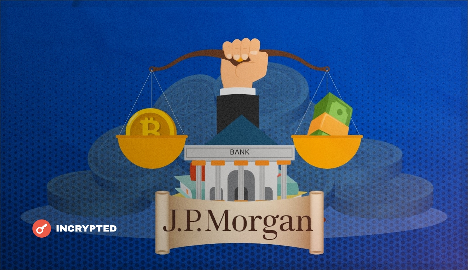 Финансовый гигант JPMorgan назвал справедливую цену биткоина. Заглавный коллаж новости.