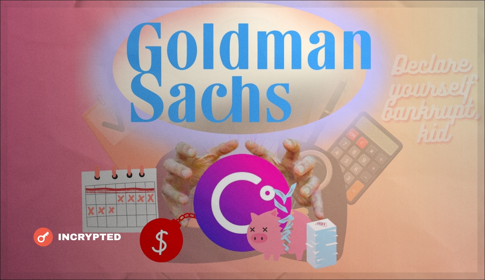 Goldman Sachs готовы купить активы Celsius. Заглавный коллаж новости.