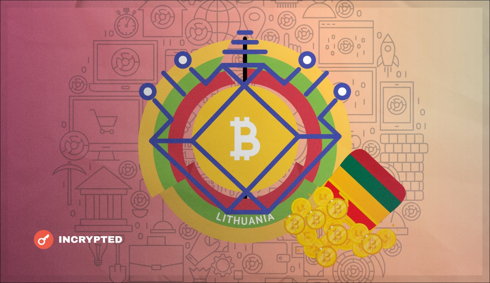 Литва внедряет криптовалюты без разрешения ЕС. Заглавный коллаж новости.