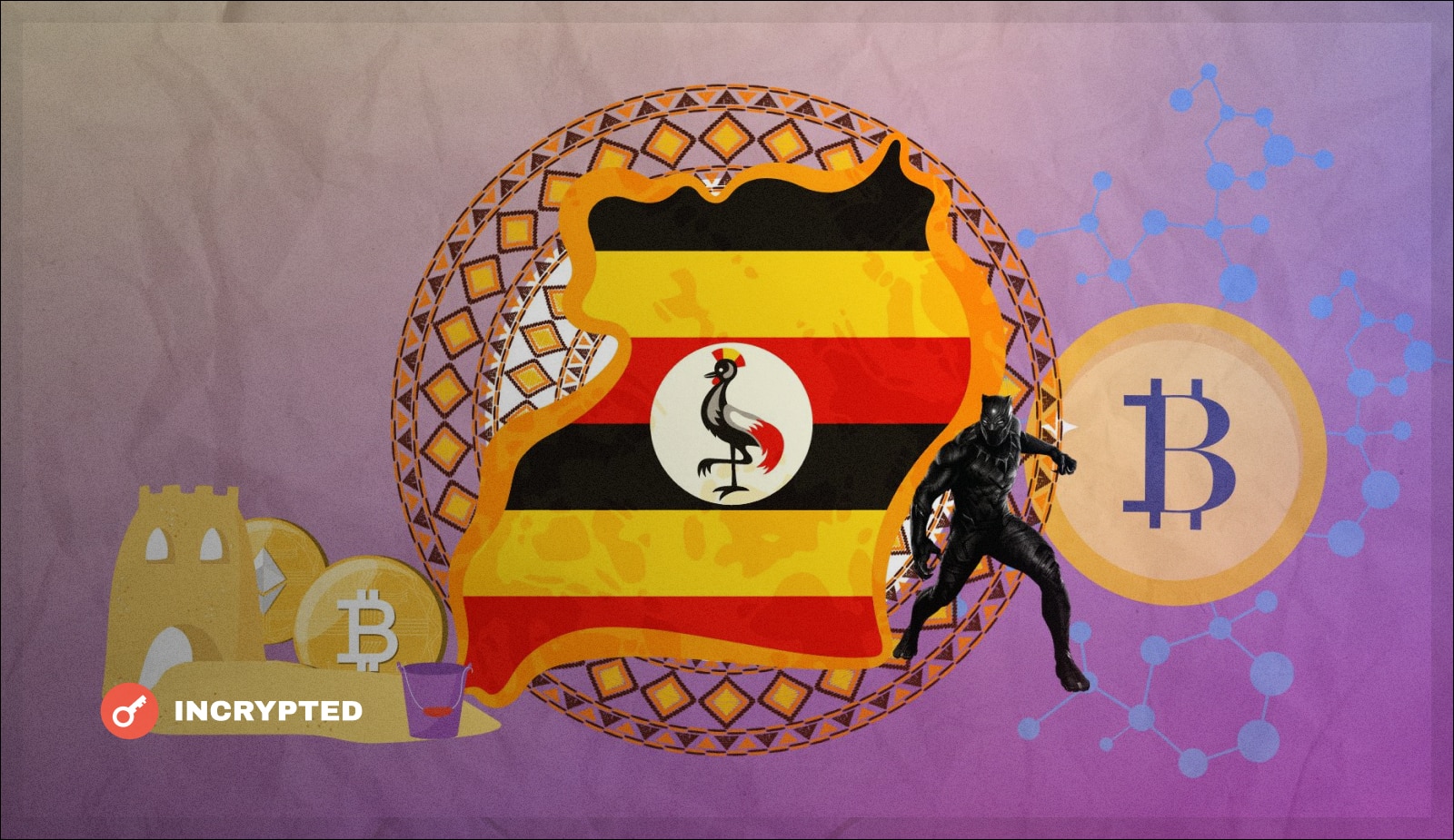 Уганда запустила «песочницу» для проверки крипто-платежей. Заглавный коллаж новости.