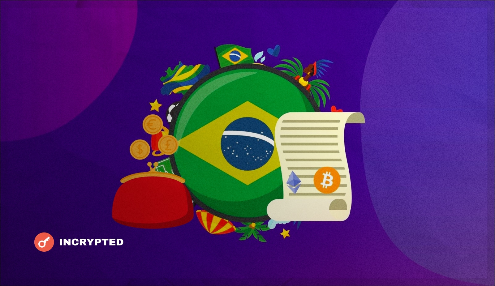Бразильский конгрессмен предложил использовать криптовалюты для платежей. Заглавный коллаж новости.