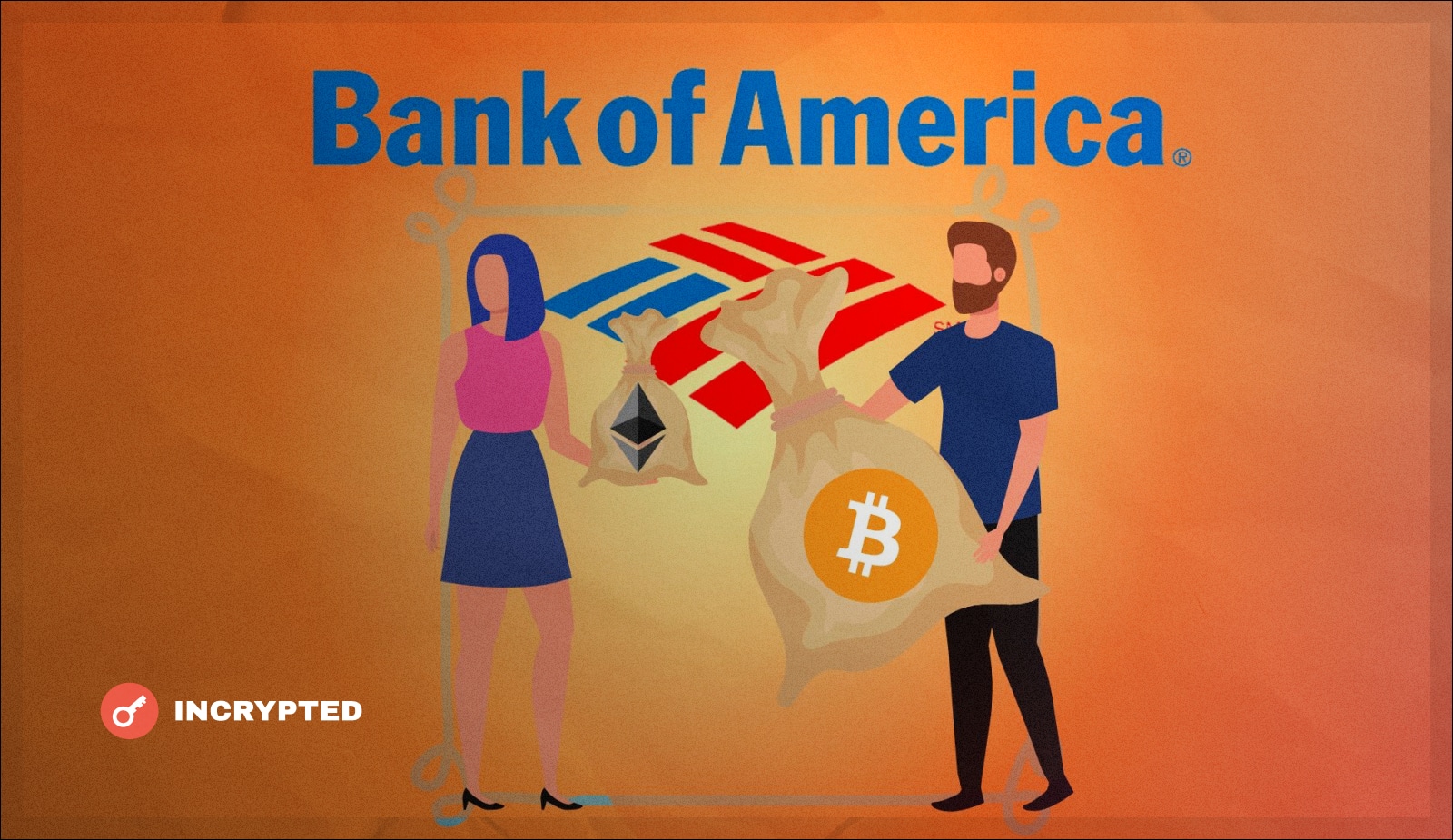 Bank of America: 90% людей будут покупать крипту во время спада. Заглавный коллаж новости.