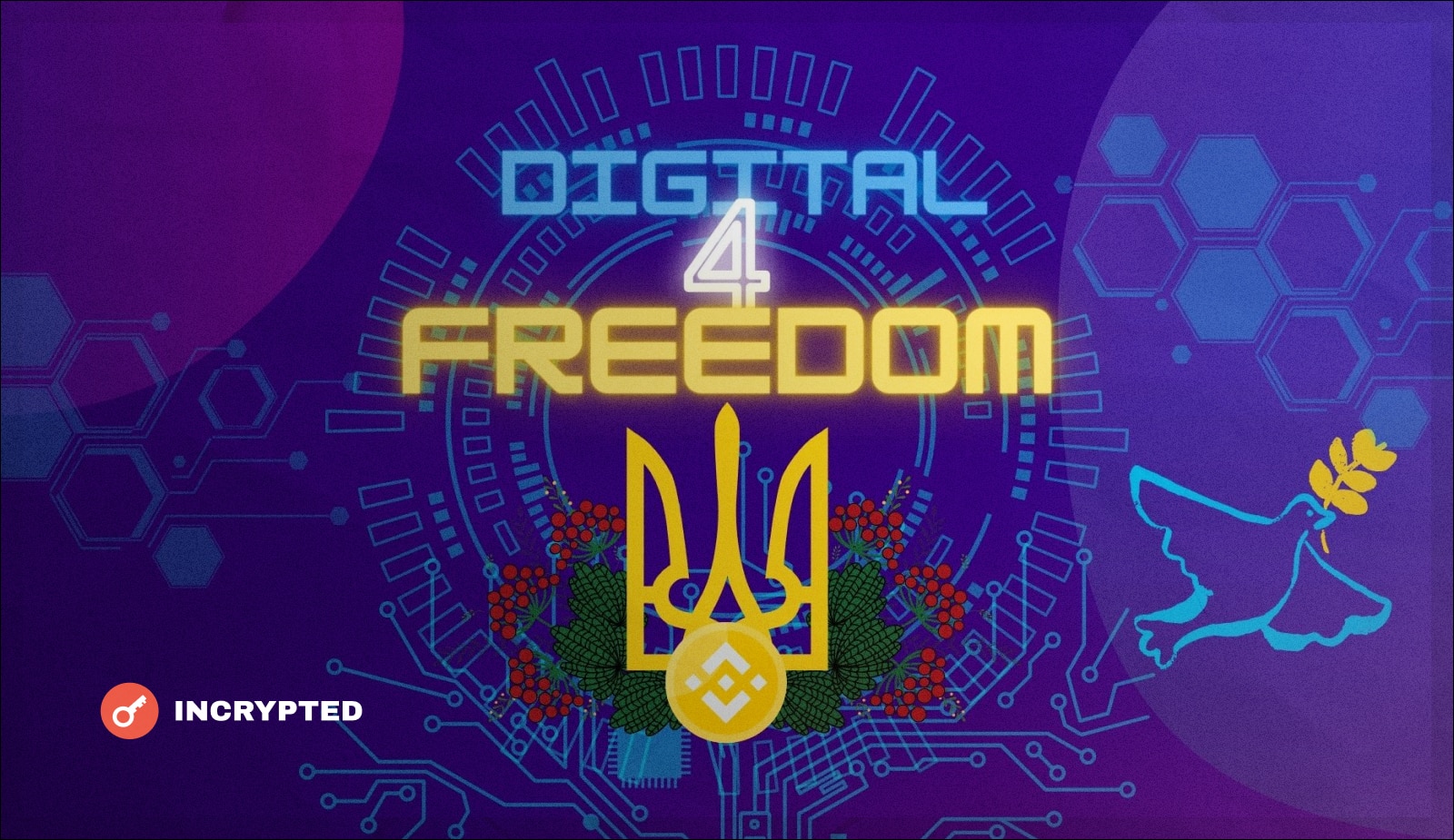 Binance поучаствует в цифровом лендлизе для Украины. Заглавный коллаж новости.