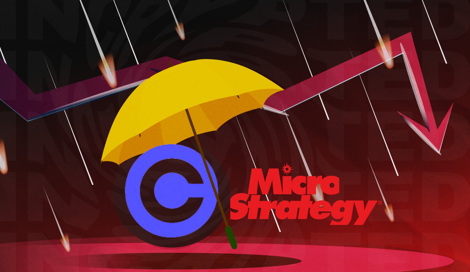 Облигации компаний Coinbase и MicroStrategy падают. Заглавный коллаж новости.