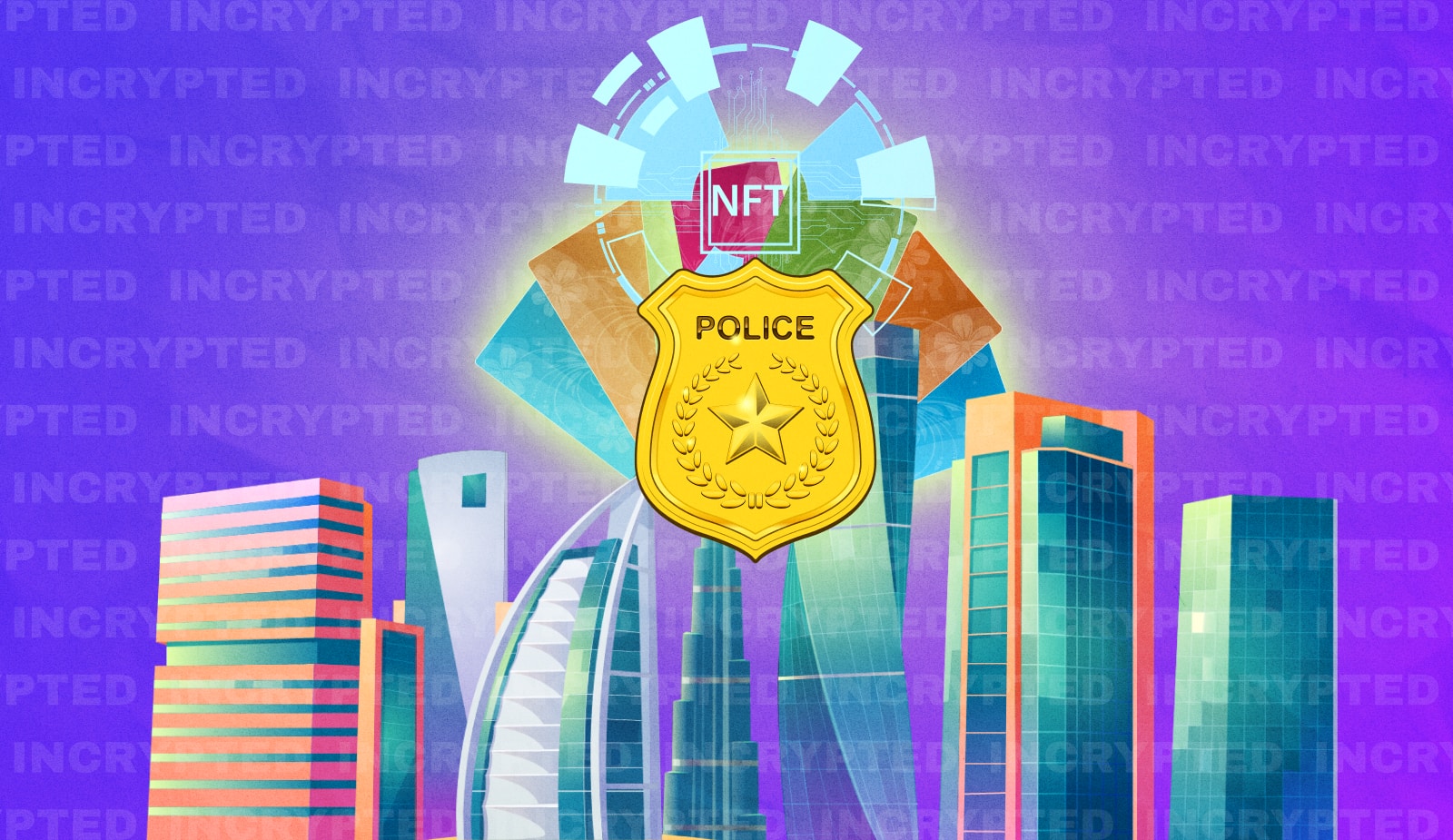 Полиция Дубая запускает следующую NFT-коллекцию. Токены опять раздадут бесплатно. Заглавный коллаж новости.