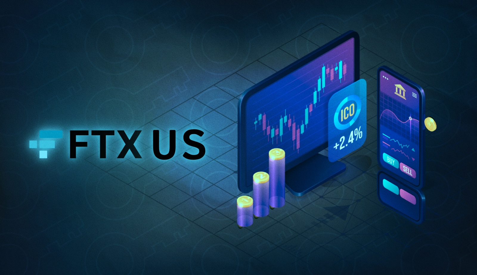 FTX.US запустили полноценную торговлю акциями. Заглавный коллаж новости.