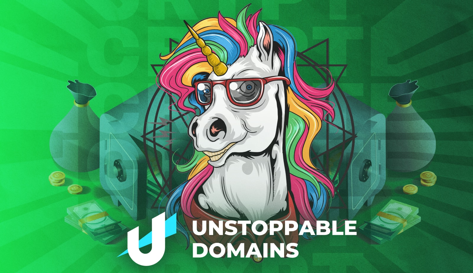 Unstoppable Domains стал «единорогом». Заглавный коллаж новости.
