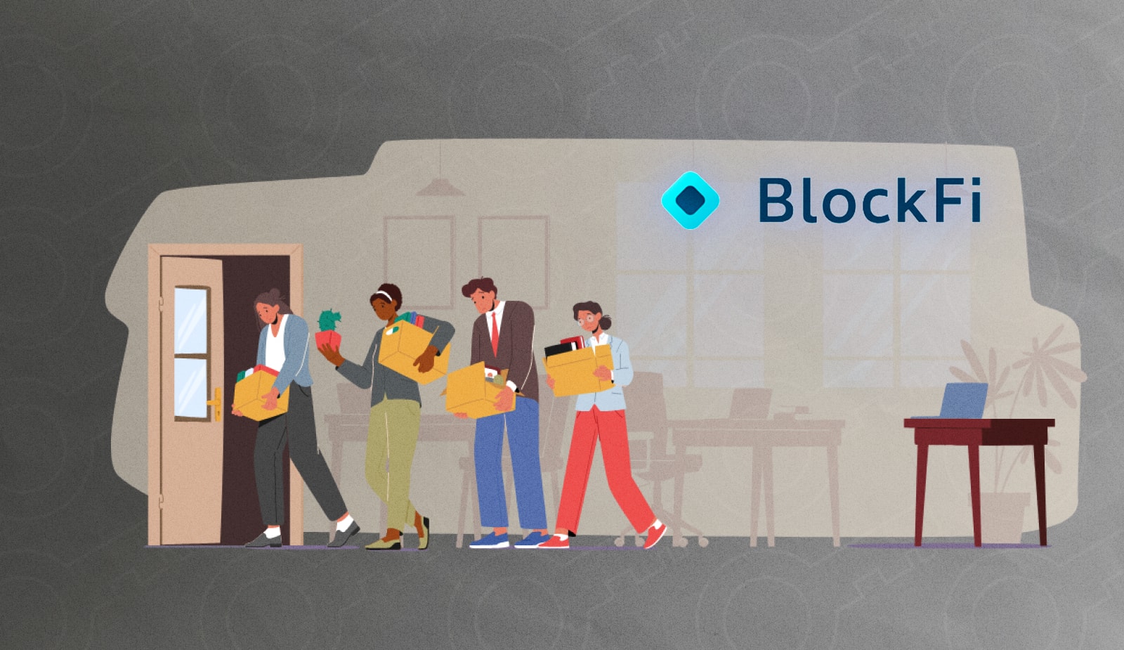 BlockFi предлагает своим сотрудникам уйти “по-хорошему”, чтобы незаметно сократить персонал. Заглавный коллаж новости.