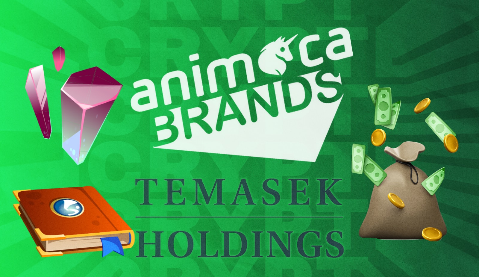 Animoca Brands привлекла $100 млн. Среди инвесторов есть госкомпания из Сингапура. Заглавный коллаж новости.