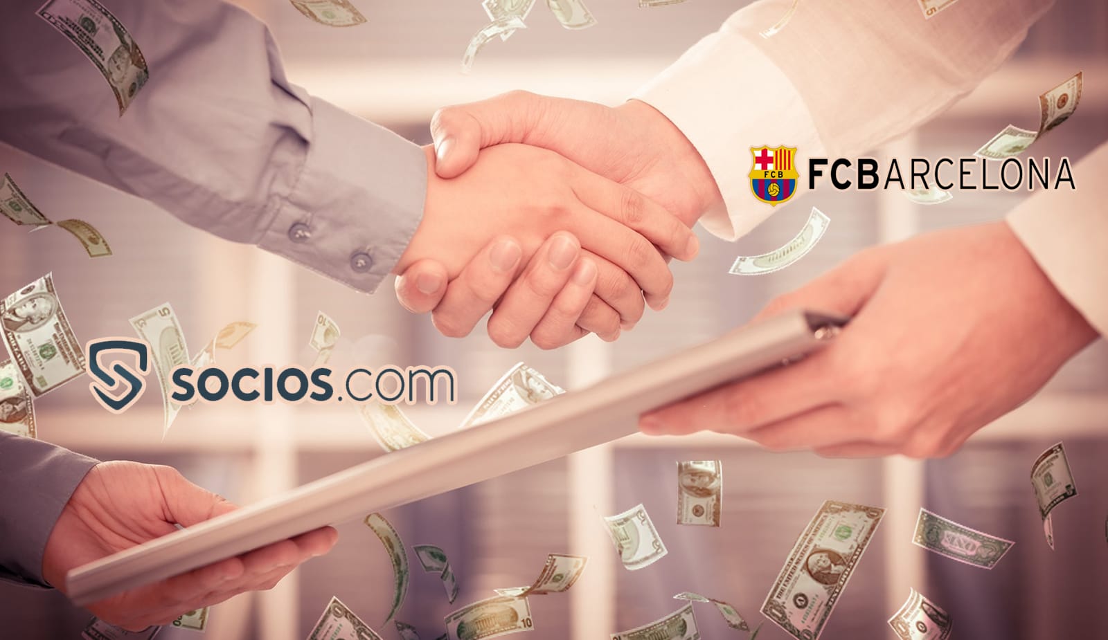 Socios.com вкладывает $100 млн в “Барселону” для развития Web3 и NFT-проектов клуба. Заглавный коллаж новости.