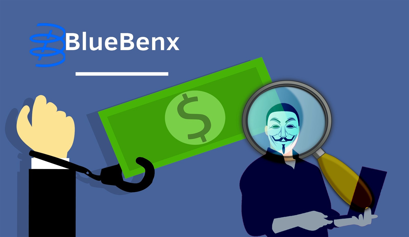 BlueBenx увольняет сотрудников и блокирует выдачу средств из-за “взлома” на $32 млн. Заглавный коллаж новости.