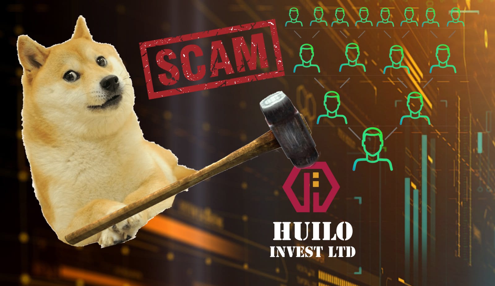 Так себе инвестиции: поклонник DOGE раскрыл крипто-пирамиду Huilo Invest. Заглавный коллаж новости.