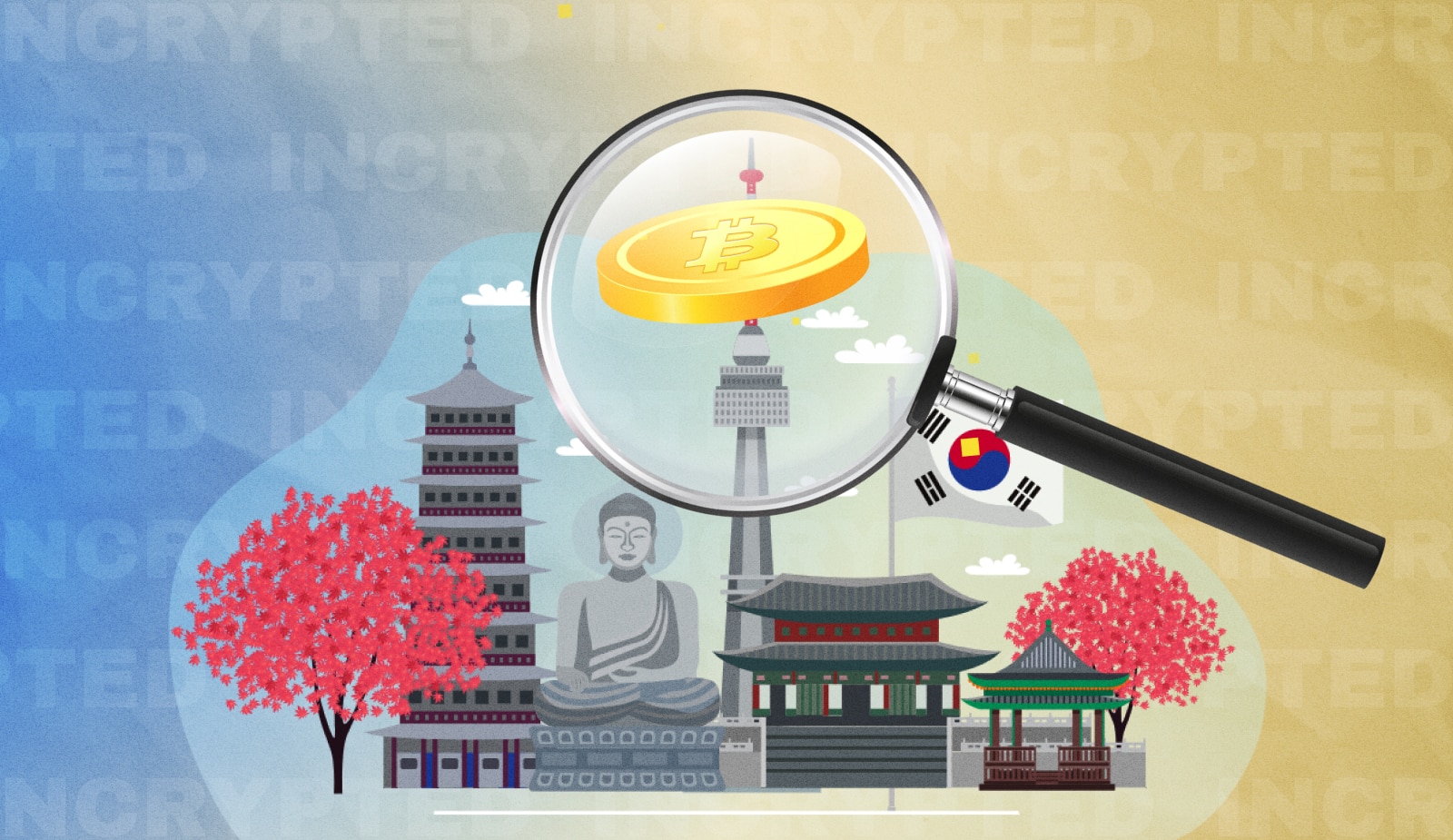 Корейские банки наживались на курсе биткоина — ими займутся следователи. Заглавный коллаж новости.