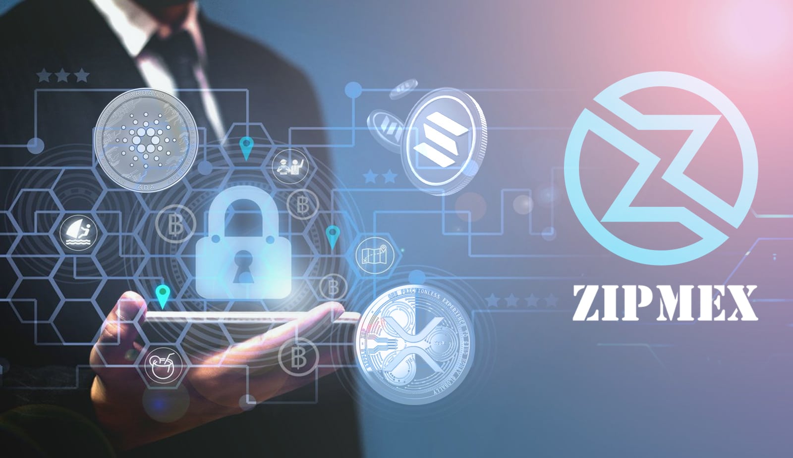 Zipmex разблокирует кошельки Z Wallet для вывода токенов SOL, XRP и ADA. Заглавный коллаж новости.