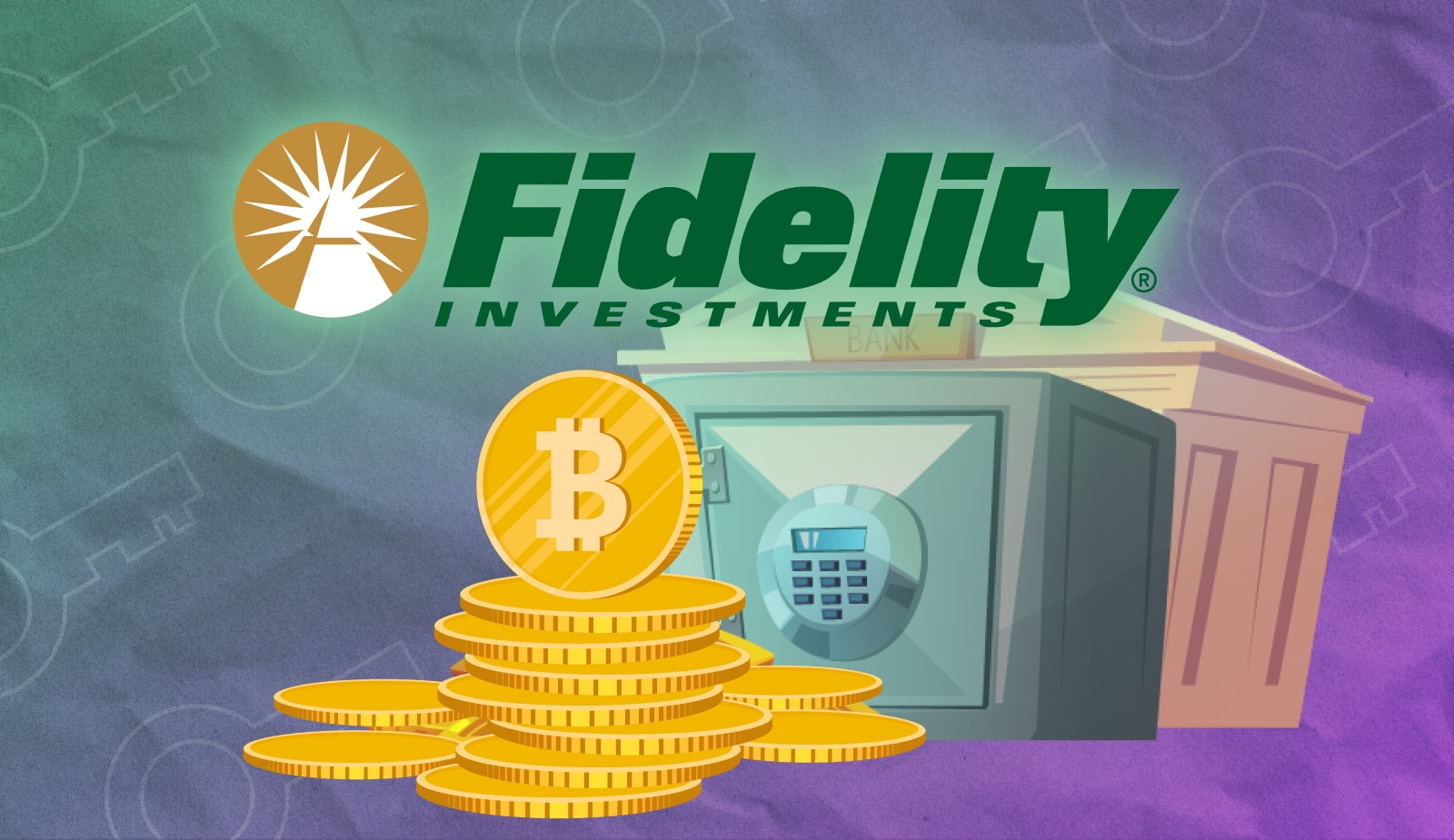Розничные клиенты Fidelity получат возможность торговать биткоинами на брокерской платформе. Заглавный коллаж новости.