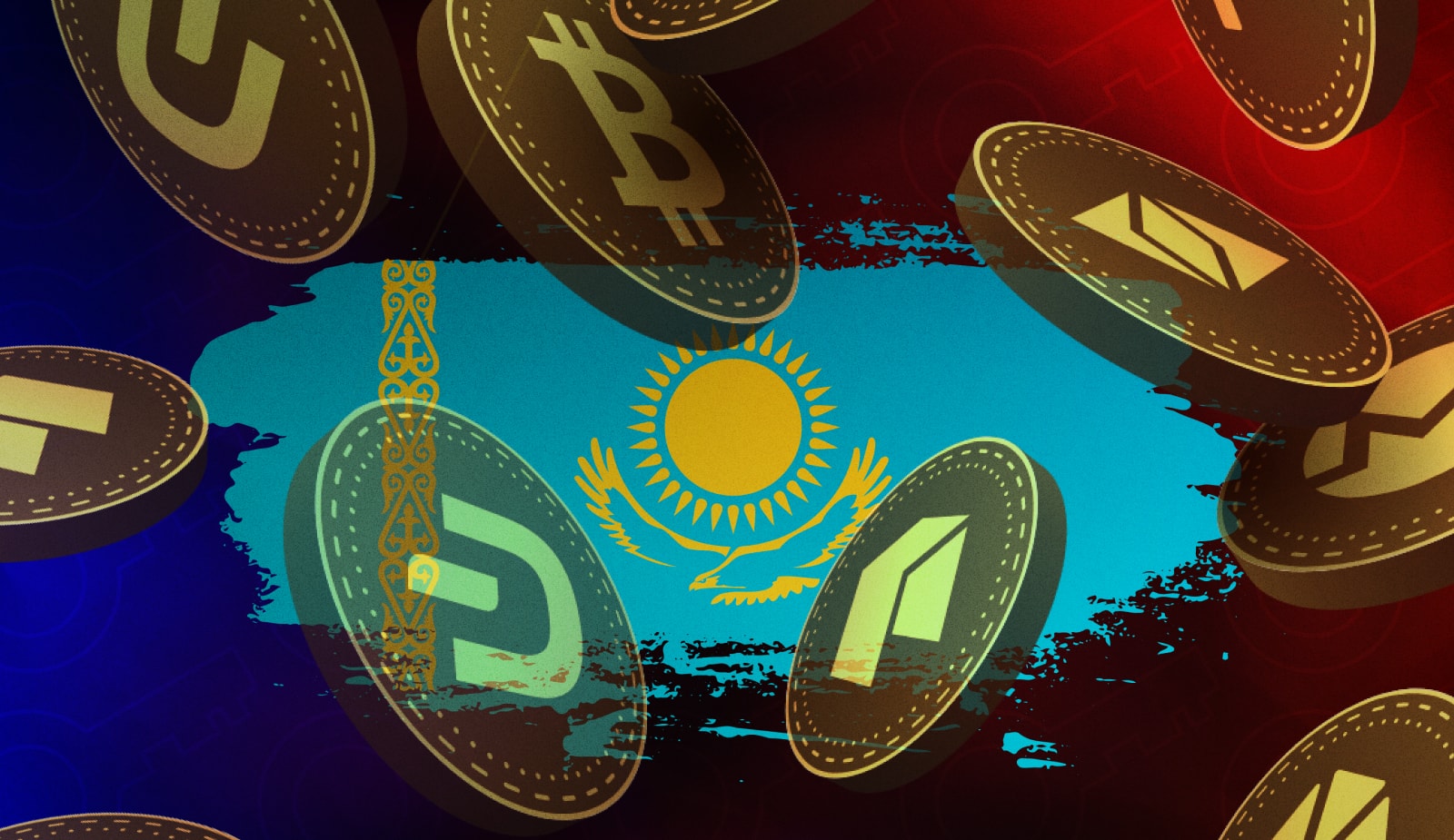 Токаев: Казахстан готов к легализации криптовалют. Заглавный коллаж новости.