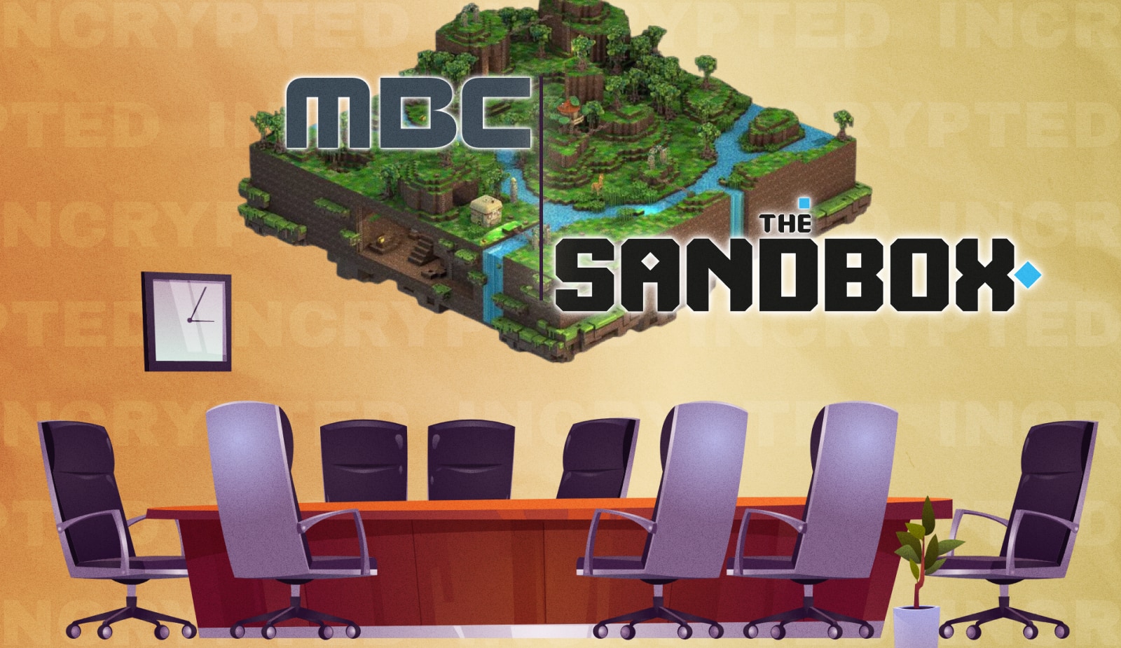 Телевизионная компания MBC и The Sandbox объявили о партнерстве. Заглавный коллаж новости.