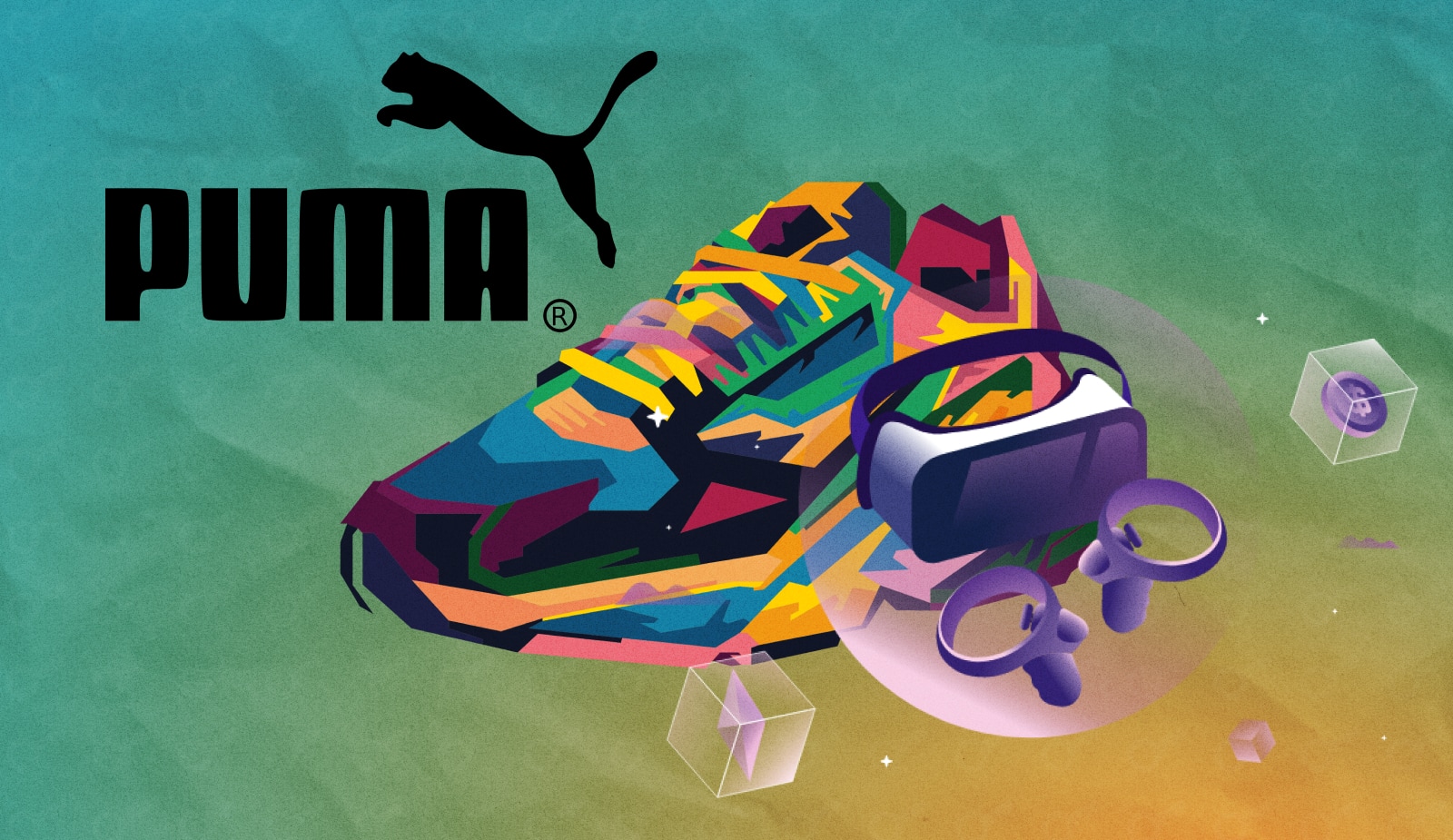 Puma представила метавселенную и лимитированные NFT-кроссовки для Недели Моды. Заглавный коллаж новости.