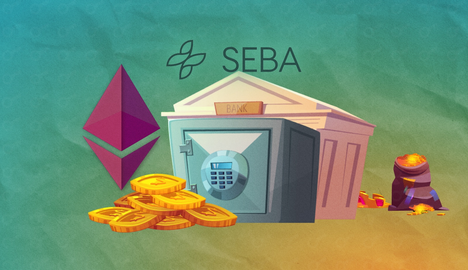 Швейцарский SEBA Bank предложил компаниям стейкинг Ethereum. Заглавный коллаж новости.