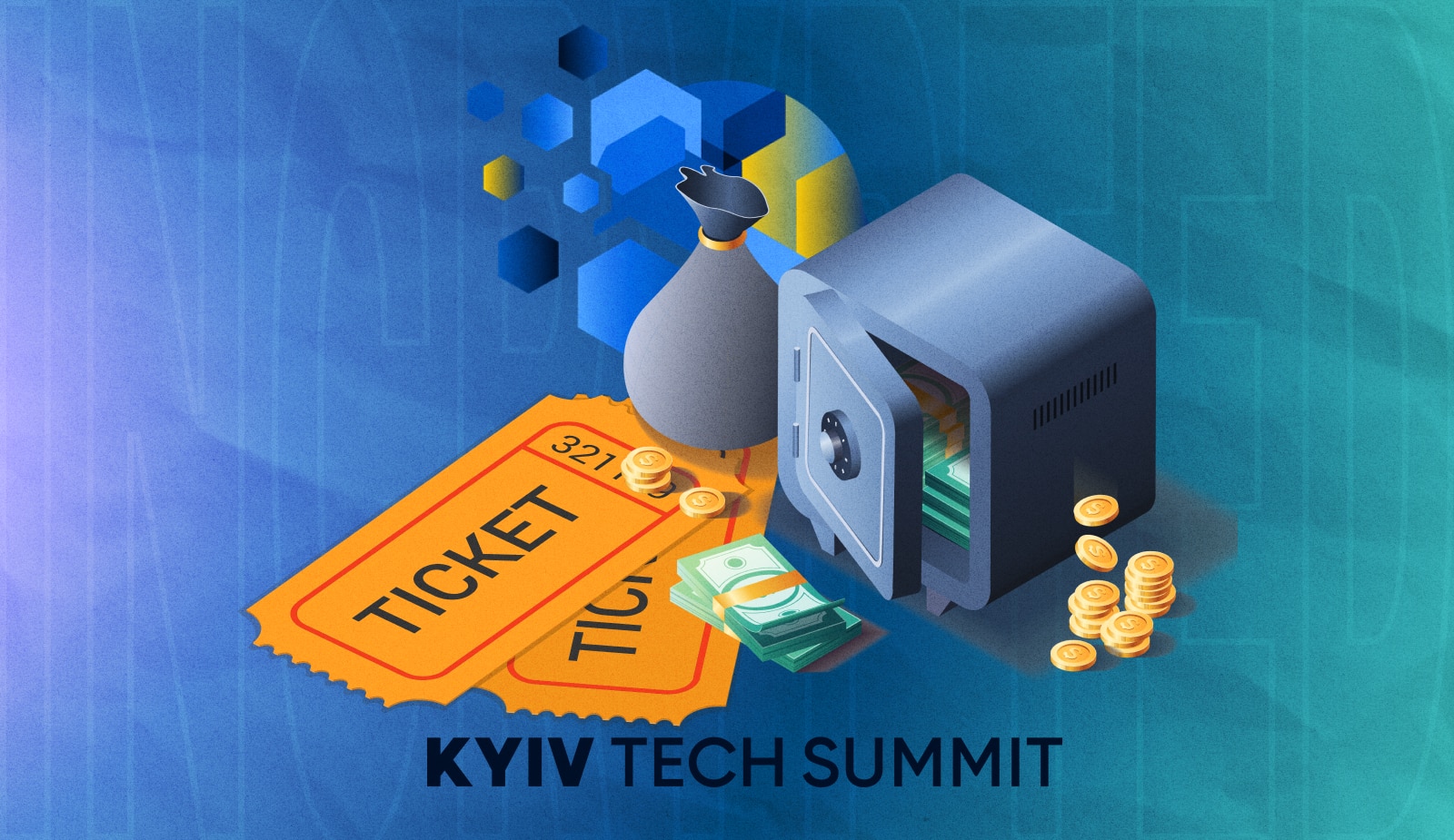 Билет за донат: Unchain.Fund раздает приглашения на Kyiv Tech Summit. Заглавный коллаж новости.