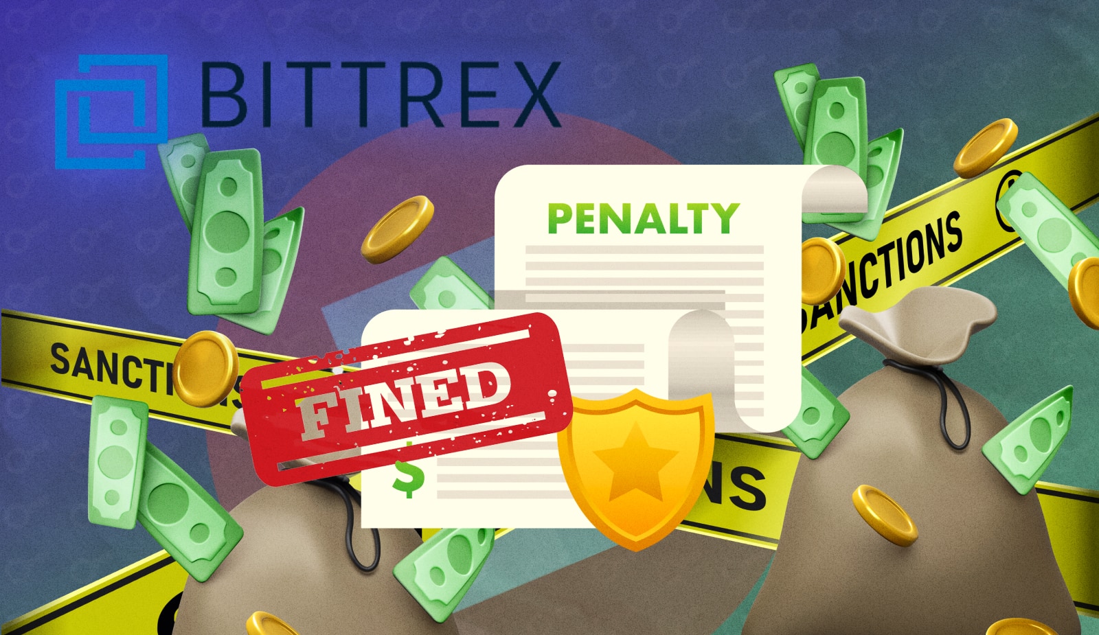 Биржа Bittrex выплатит $29 млн штрафа за злостное нарушение санкций. Заглавный коллаж новости.
