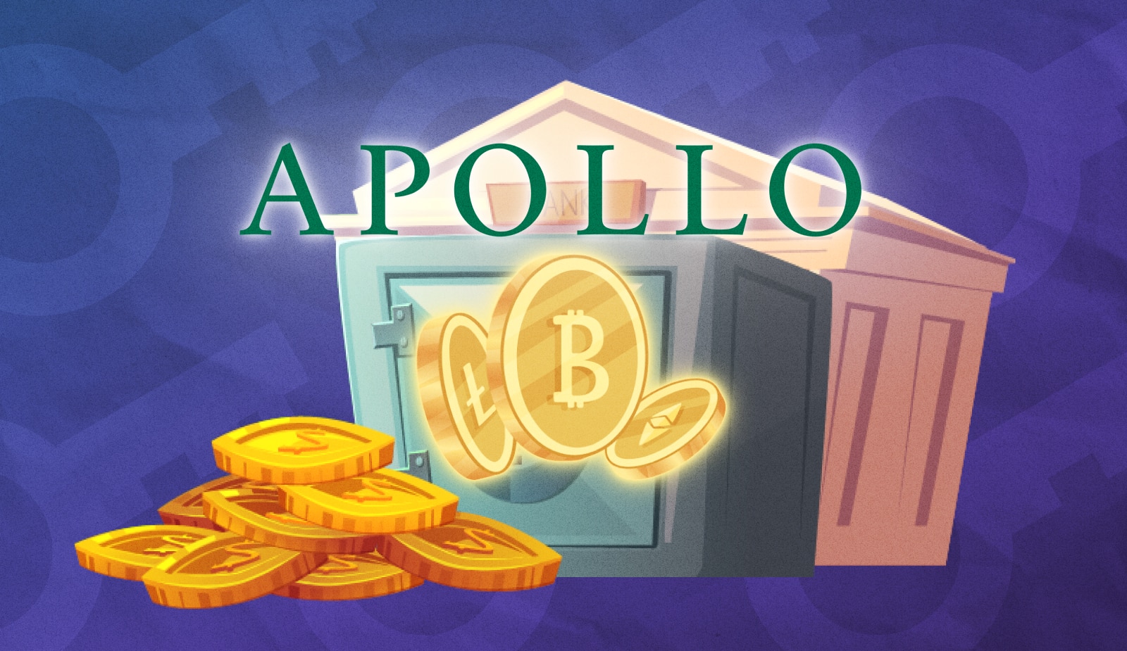Apollo предоставит крипто-кастодиальные услуги для своих клиентов. Заглавный коллаж новости.