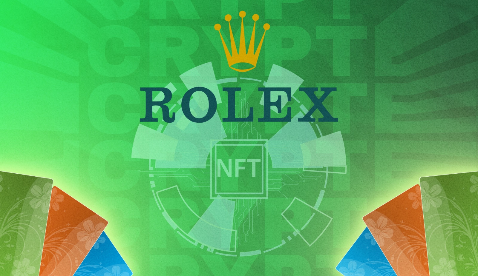 Rolex планує випустити фірмові NFT. Головний колаж новини.