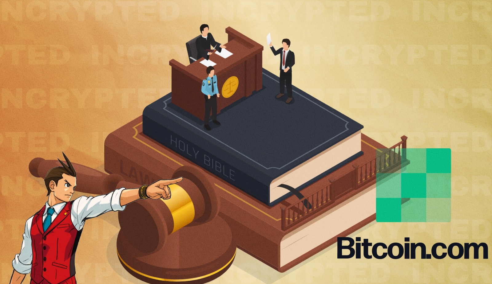 Block подала в суд на Bitcoin.com из-за токена VERSE. Заглавный коллаж новости.