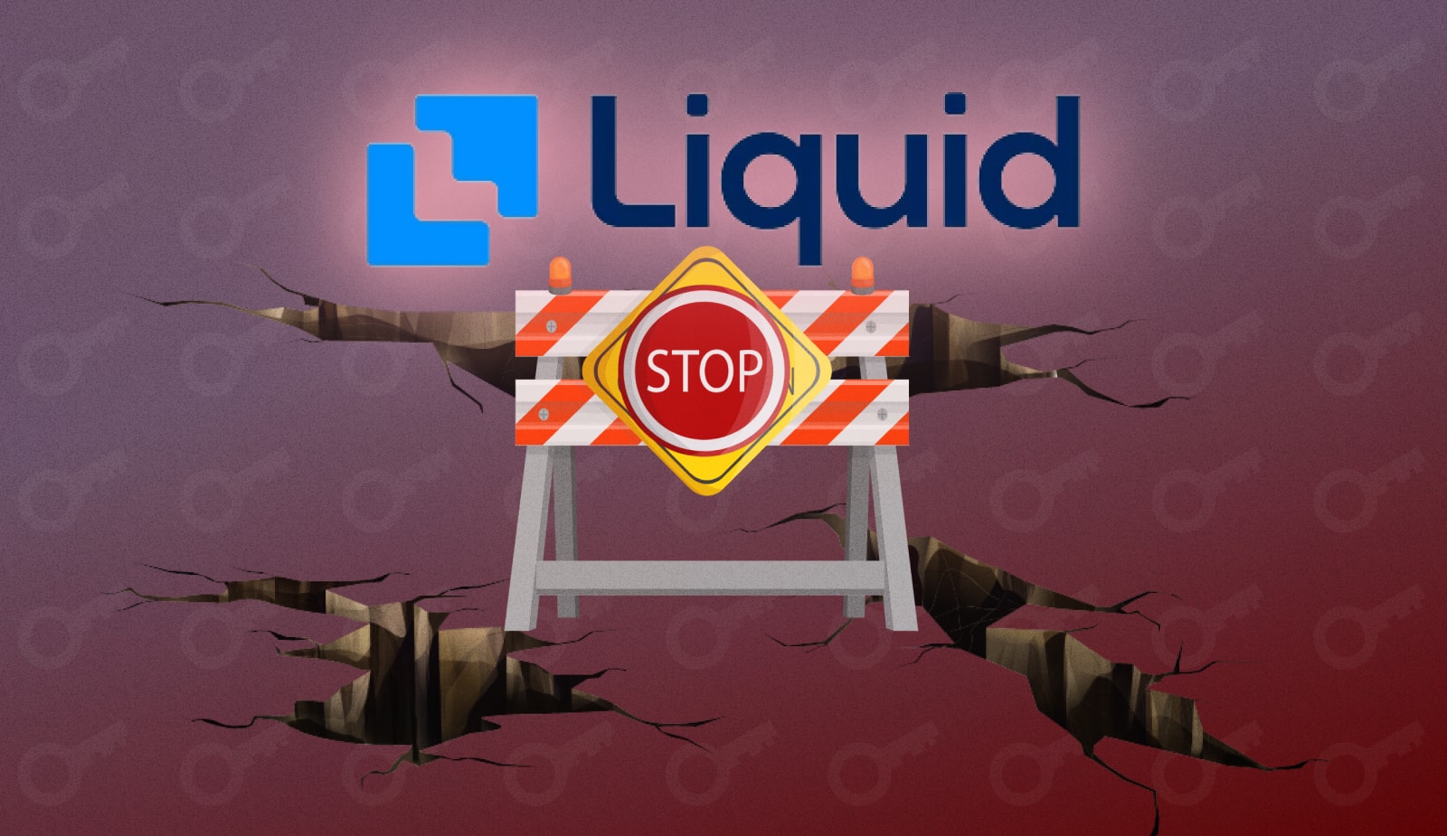 Liquid Exchage прекращает любые снятия средств, включая фиатные и криптовалюты. Заглавный коллаж новости.