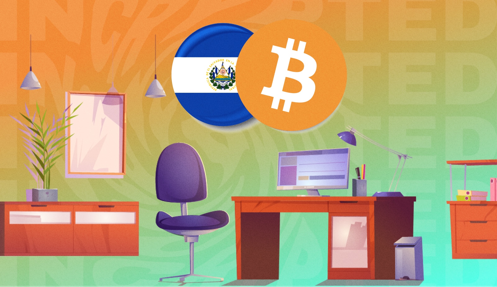 Сальвадор создает Национальный биткоин офис (ONBTC). Заглавный коллаж новости.