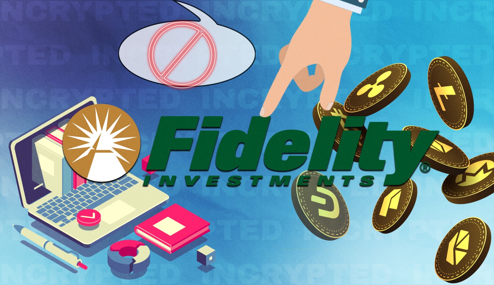 В США от Fidelity требуют убрать криптовалюту из пенсионного плана. Заглавный коллаж новости.