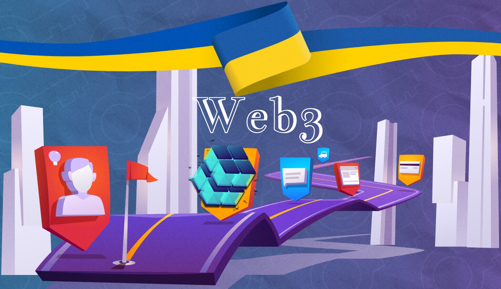 Украинские крипто группы объявили дорожную карту Web3. Заглавный коллаж новости.