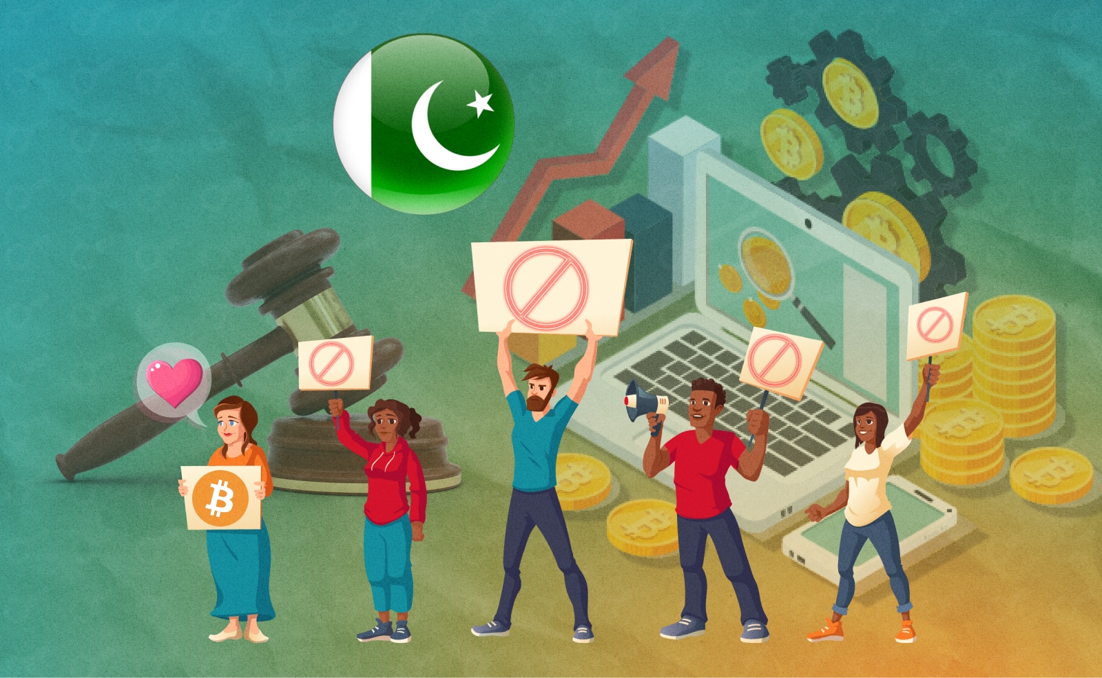 Пакистан протестует против «валюты контроля» CBDC. Заглавный коллаж новости.