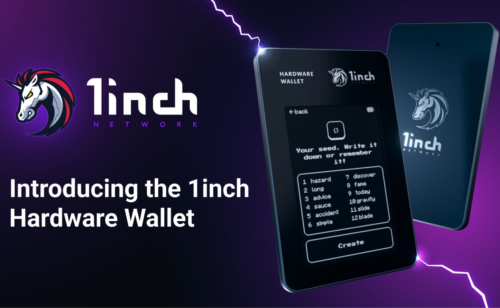 Компания 1inch анонсировала выпуск собственного холодного кошелька 1inch Hardware Wallet.