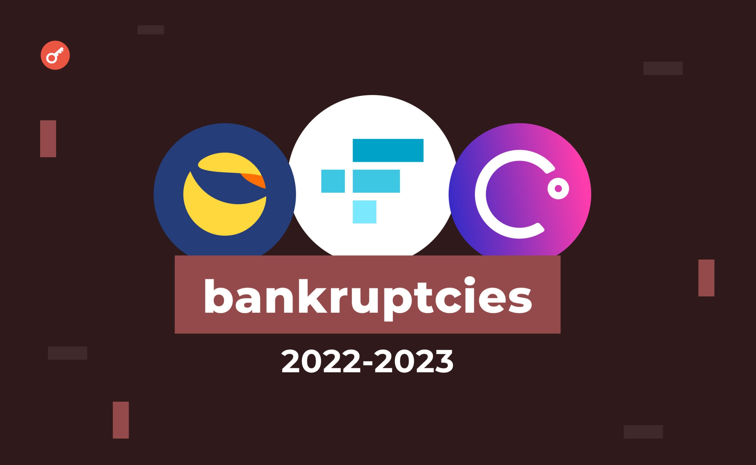 Повний огляд криптобанкрутів 2022-2023. Головний колаж статті.