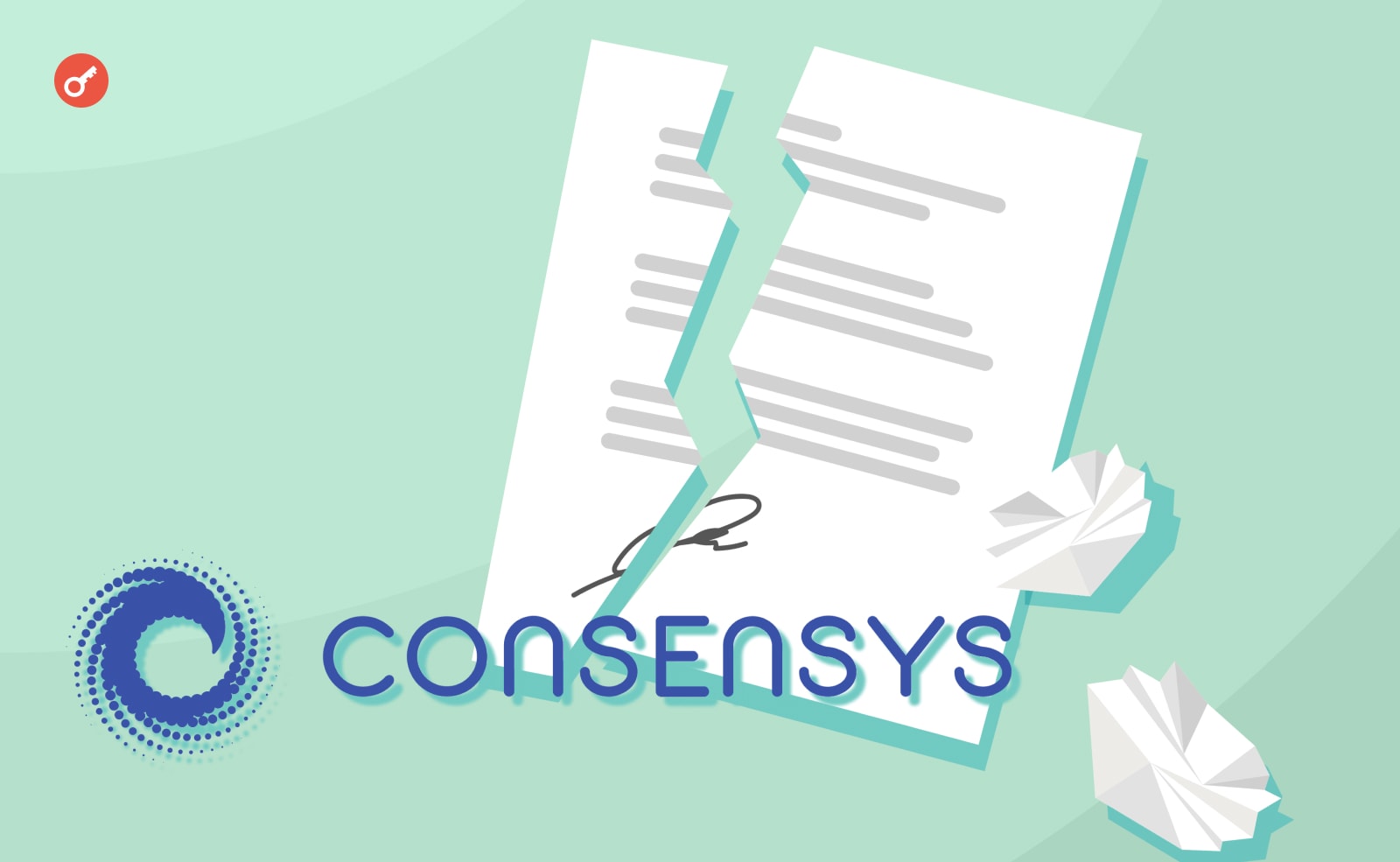 ConsenSys подтвердила сокращение 11% персонала. Заглавный коллаж новости.