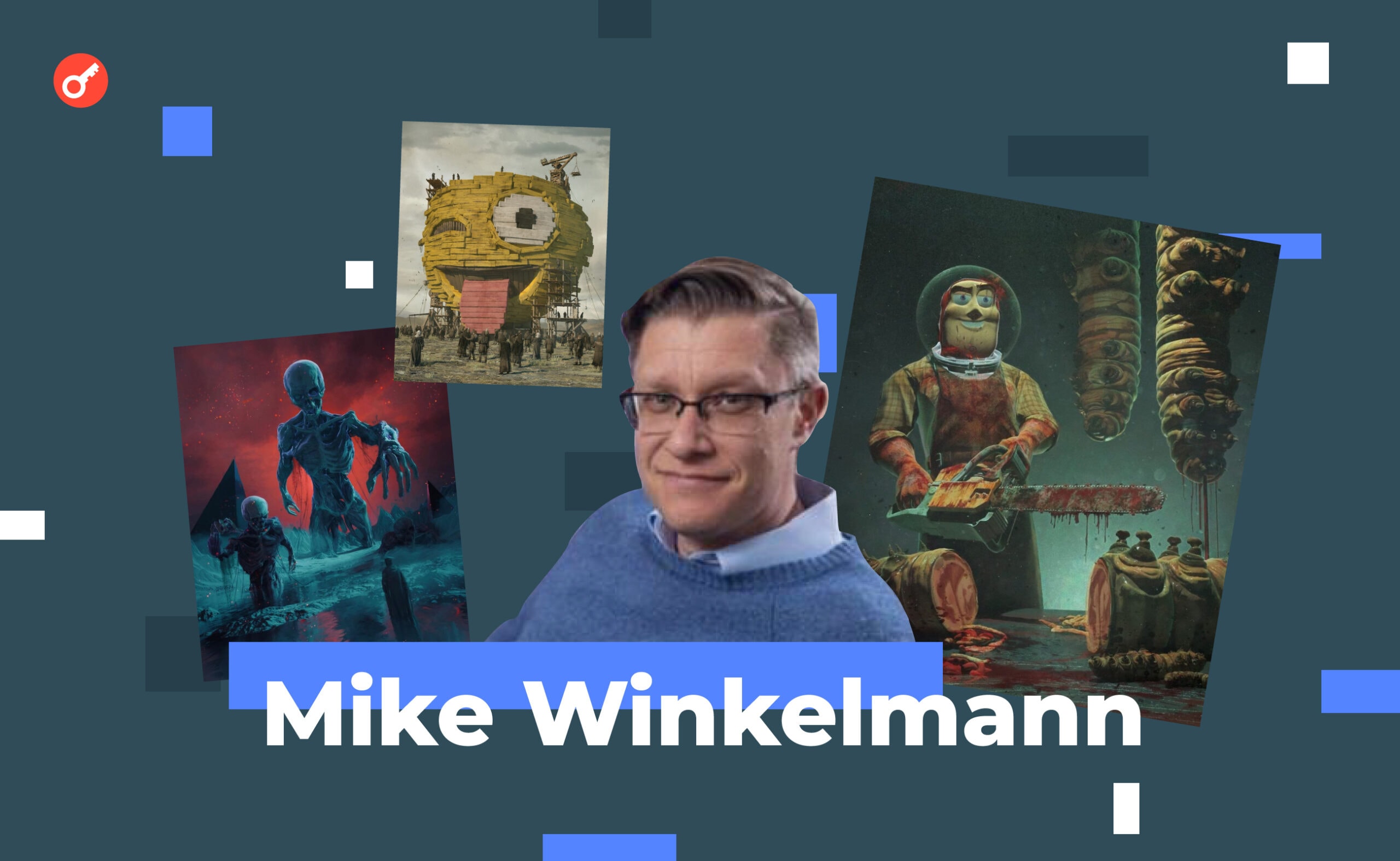NFT Rockstars: Mike Winkelmann (Beeple). Główny kolaż artykułu.