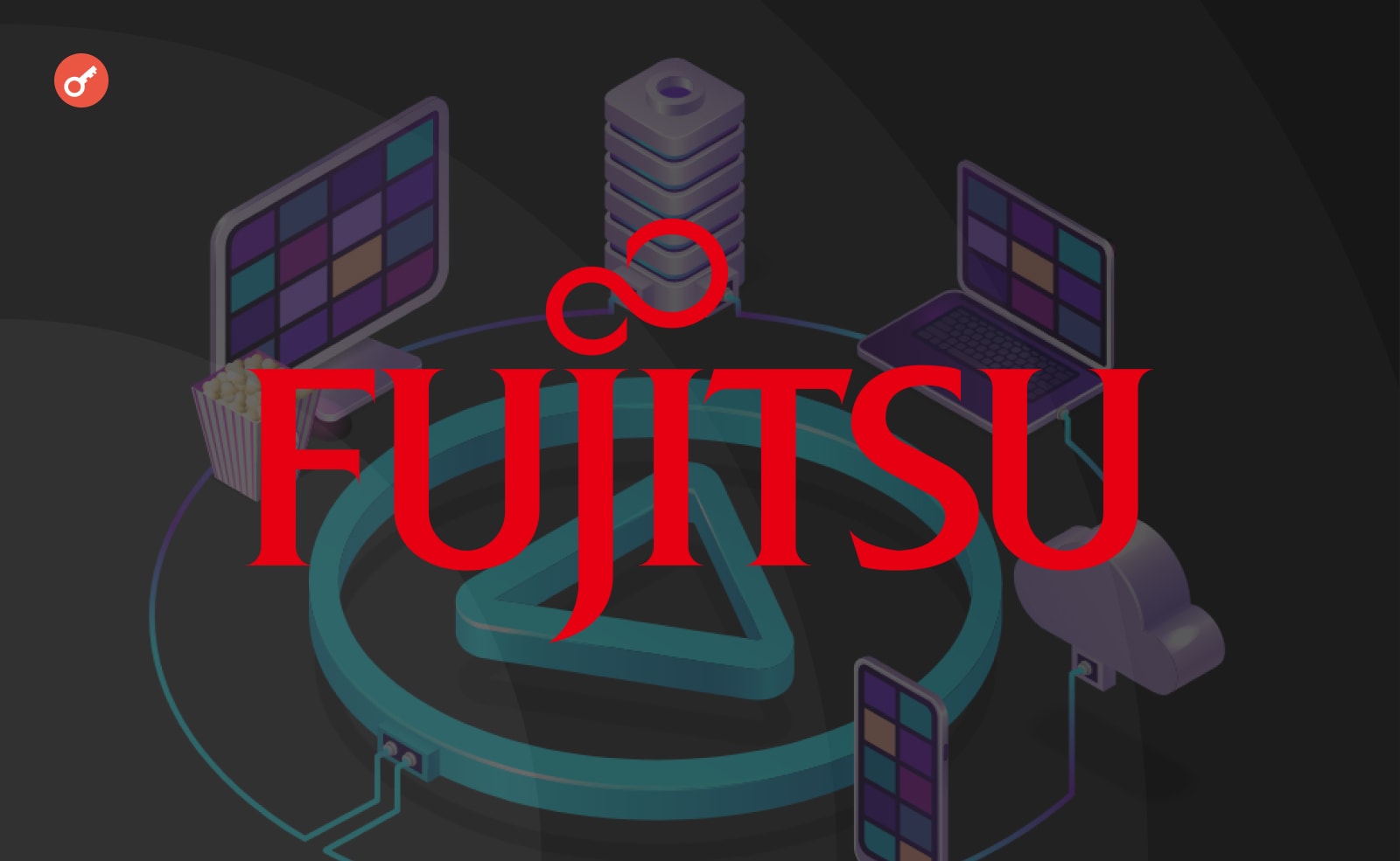 Fujitsu подал заявку на запуск криптосервисов. Заглавный коллаж новости.