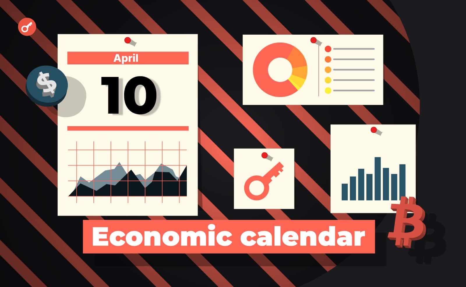 Экономический календарь 10-14 апреля:  показатели Уолл-Стрит, инфляция в США и Ethereum Shanghai. Заглавный коллаж новости.