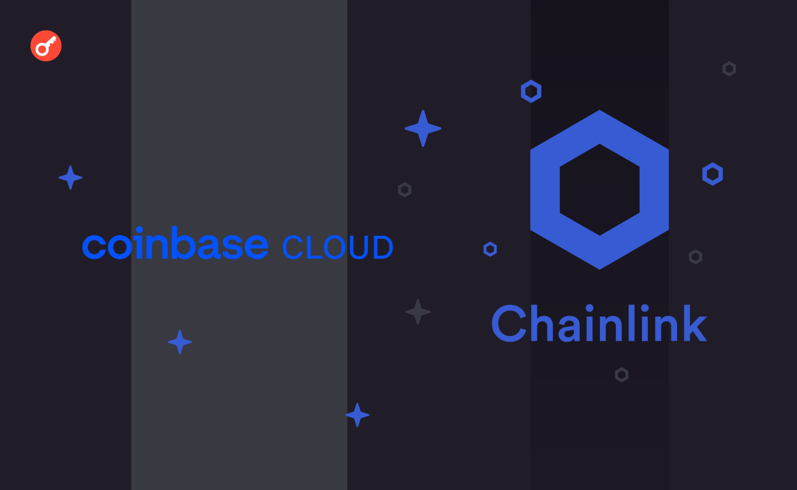 Coinbase Cloud подключается к сети оракулов Chainlink. Заглавный коллаж новости.