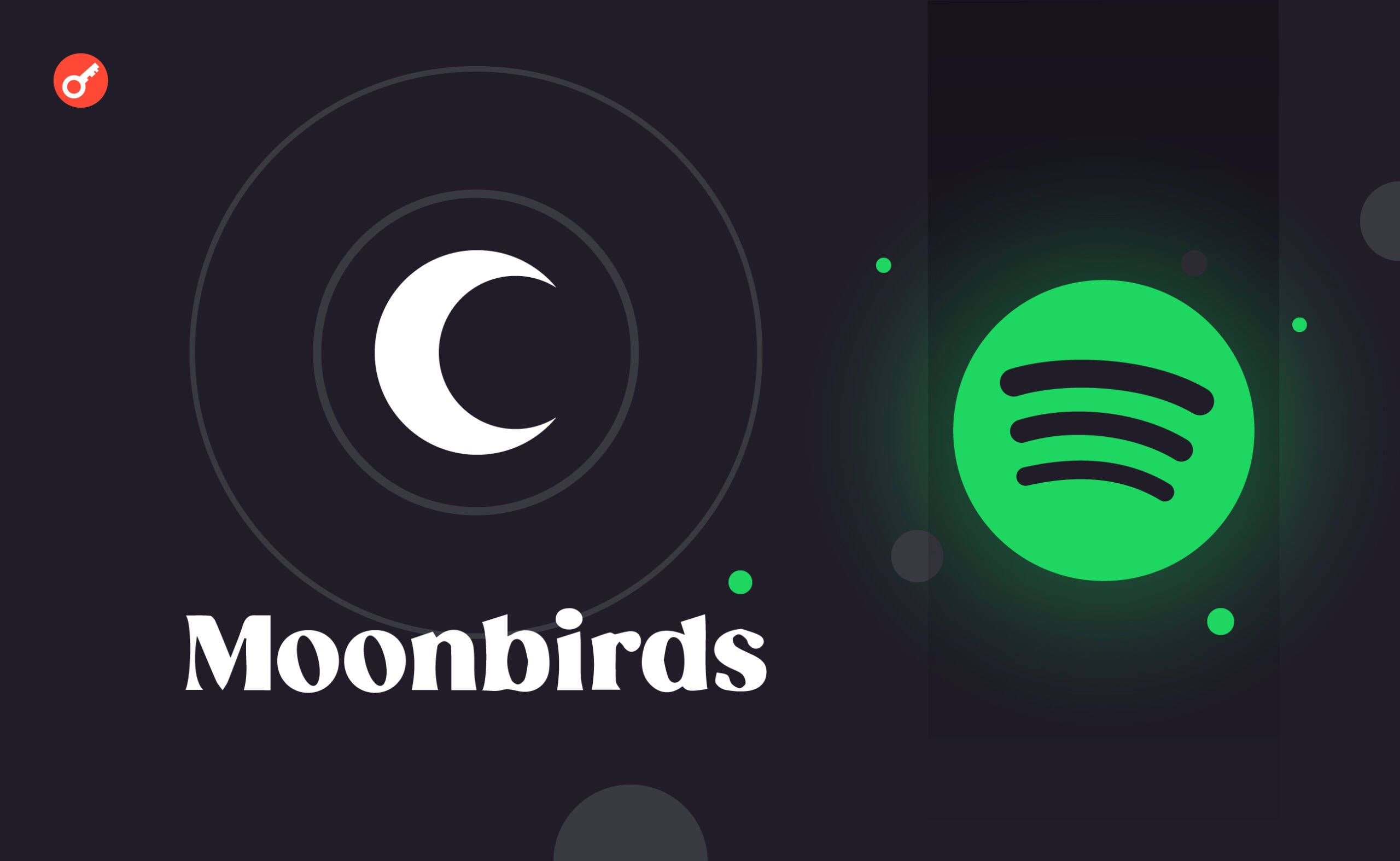 Moonbirds запустил NFT-плейлист на Spotify. Заглавный коллаж новости.