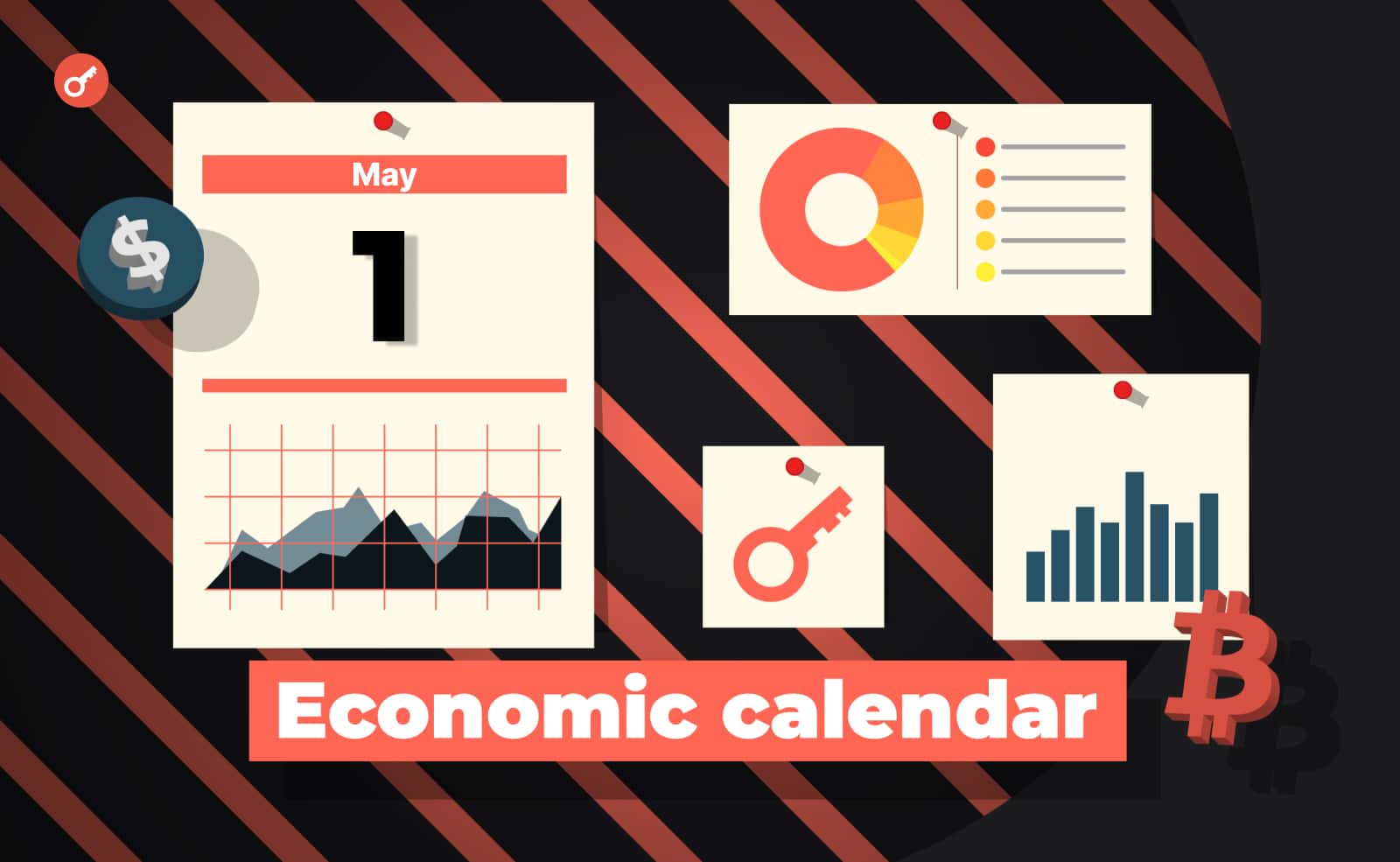 Kalendarz ekonomiczny na 1-5 maja: nowe slajdy z Fed, wystąpienie Powella, raporty Apple i Coinbase. Główny kolaż wiadomości.