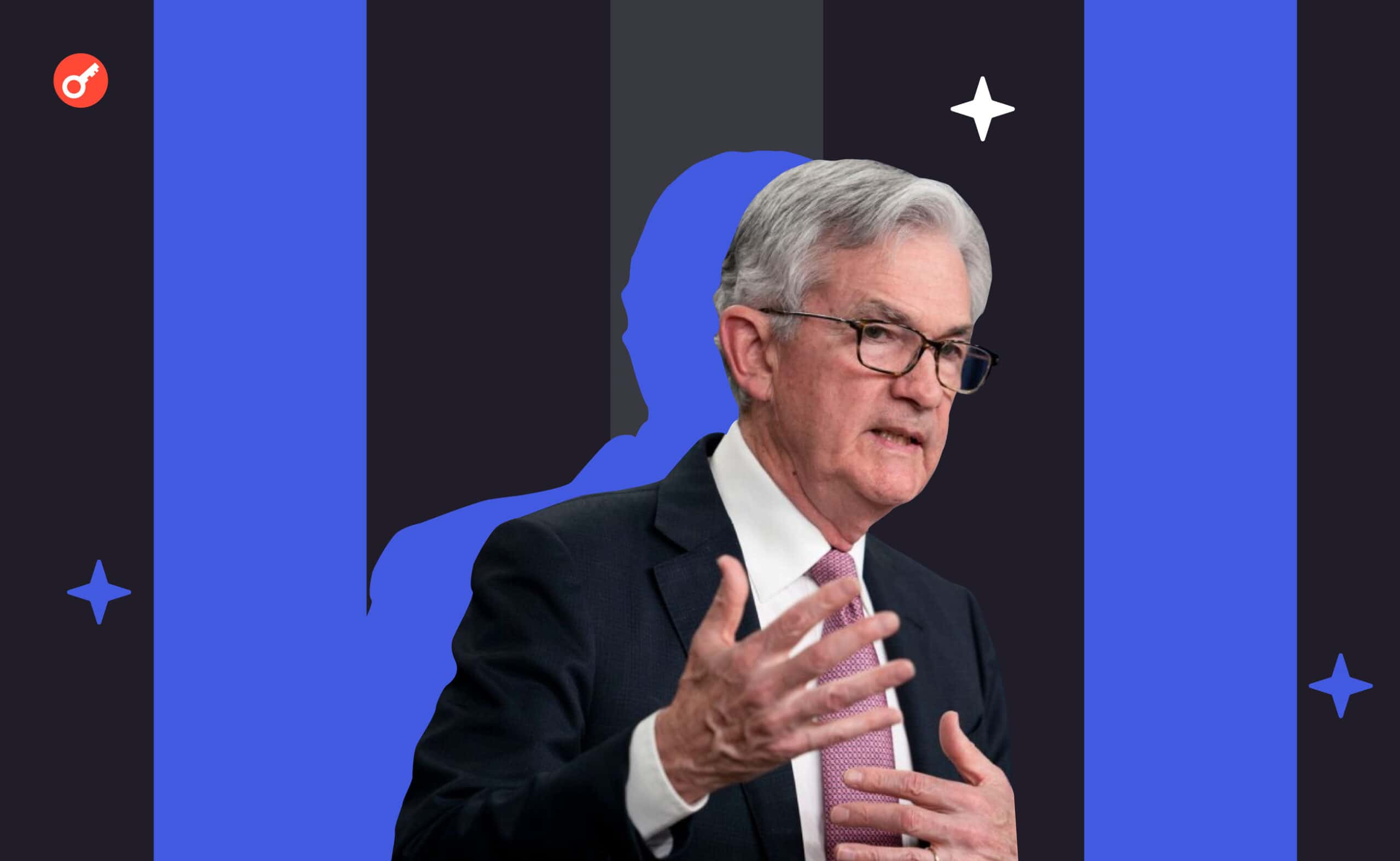 Выступление Пауэлла на FOMC: про банковскую систему, «умеренную» рецессию и дальнейший курс ФРС. Заглавный коллаж новости.