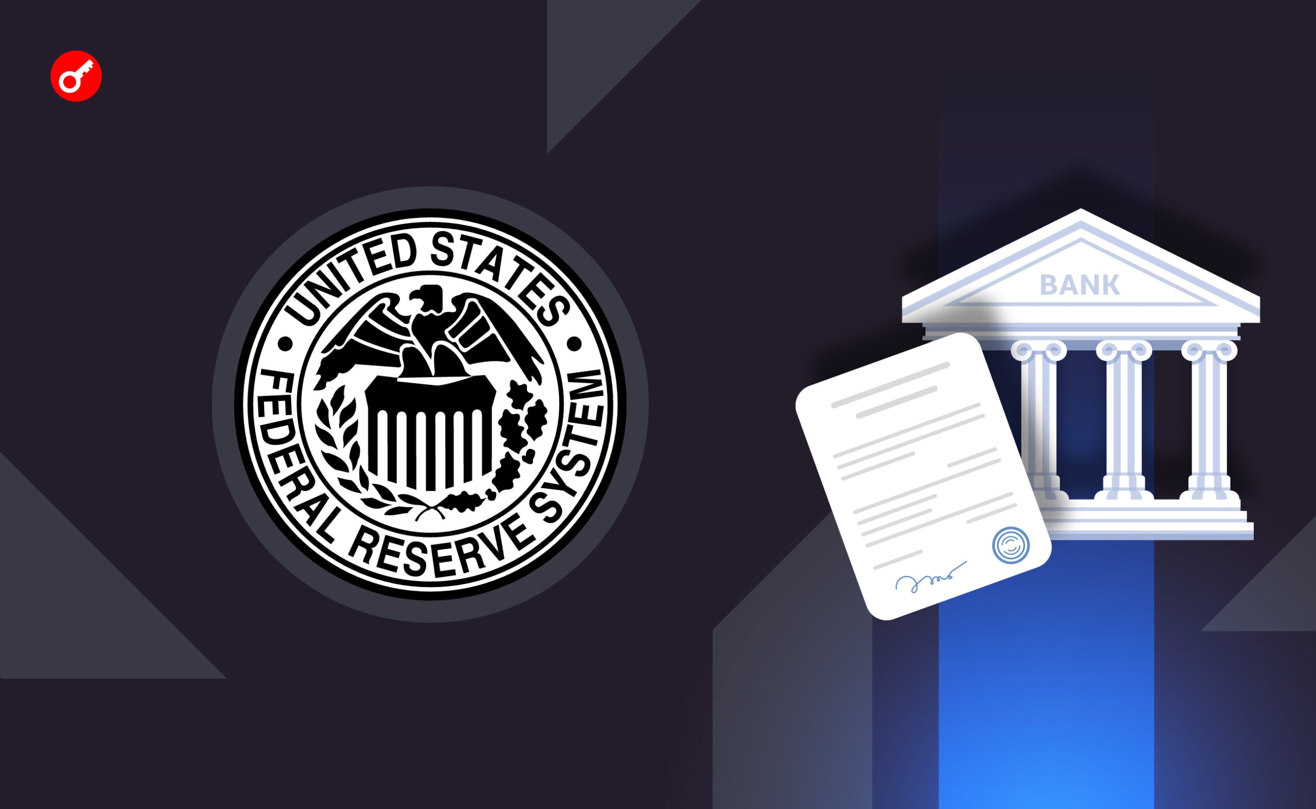 ФРС ужесточила контроль за криптовалютной деятельностью банков в США. Заглавный коллаж новости.