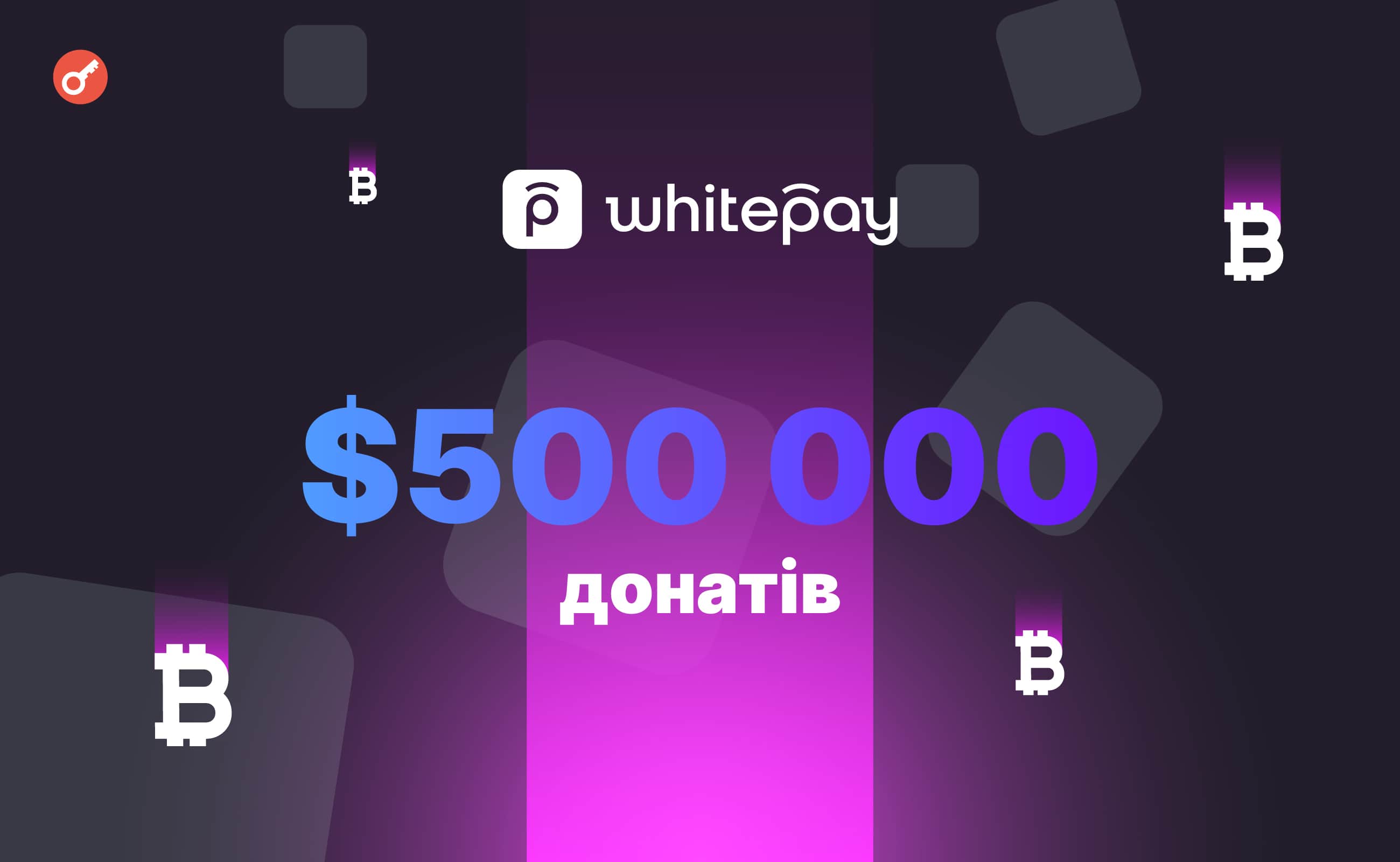 В 2023 году в Украине с помощью Whitepay собрали более $500 000 донатов в криптовалюте. Заглавный коллаж новости.